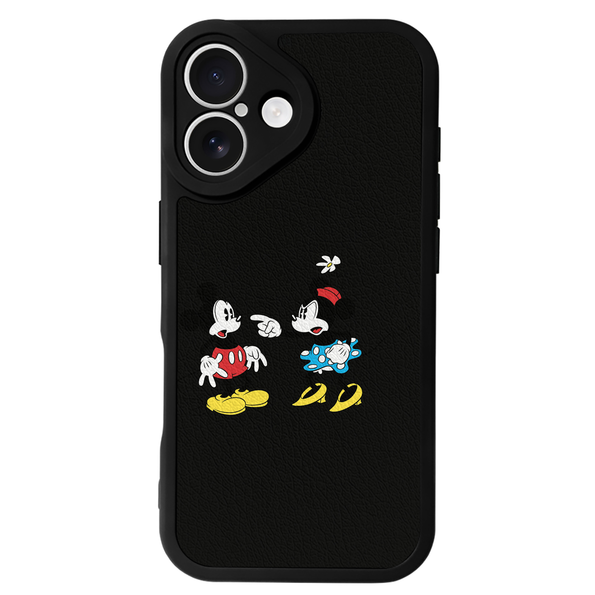 （画像用） ミッキーマウス Mickey Mouse 【iPhone 16シリーズ対応】シリコンスマホケース（レザー調） 材質：シリコン